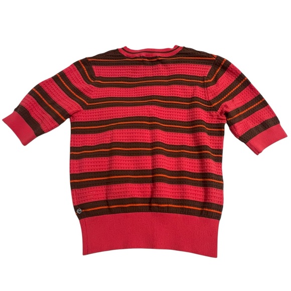 Scotch & Soda Pink & Brown Striped Crew Neck Sweater Womens S - Picture 2 of 10